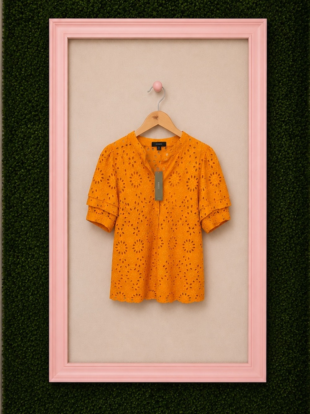 NWT J.Crew Eyelet lined top - size M